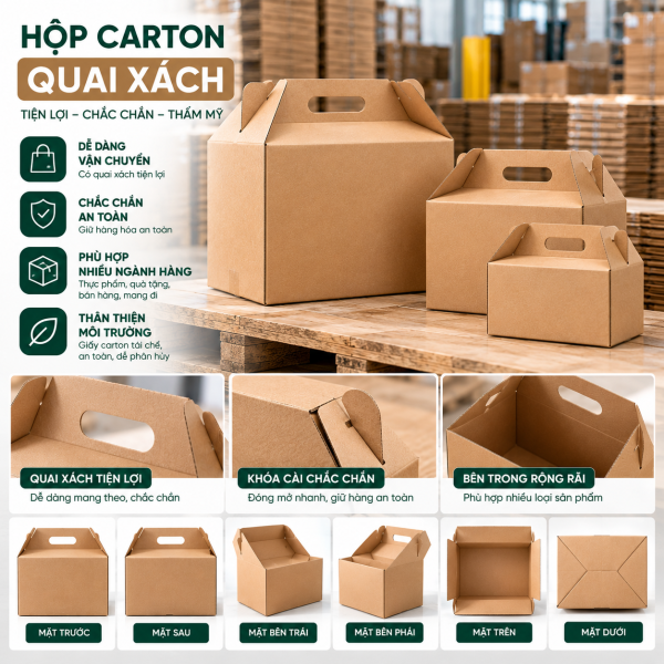 Hộp Carton Có Quai Xách